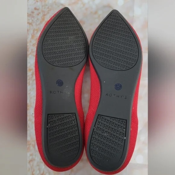 Rothy's The Point Chilli Red Woman 8 Flats - Picture 5 of 9